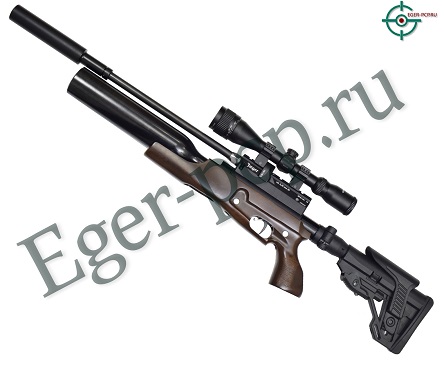 Пневматическая PCP винтовка Jager SP Карабин колба (6.35 мм, 400 мм, складной приклад, КСП)